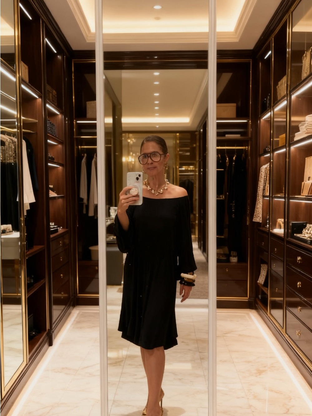 Style & Co. Black One-Shoulder Midi Dress